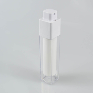 Luxury 50ml Double Wall Skincare Rotate Airless Pump Cosmetic Square Plastic Bottle