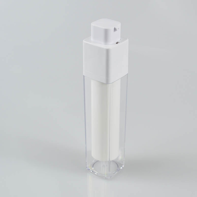 Luxury 50ml Double Wall Skincare Rotate Airless Pump Cosmetic Square Plastic Bottle