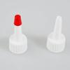 PP Plastic 20mm 24mm 28mm 32mm Natural & White Colored Plastic Ribbed Skirt Yorker Spout with Red Tip