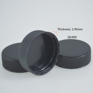 Thicker Lids 38mm 38/400 Neck Size Black PP Screw Cap Twist Cap with 2mm Thickness