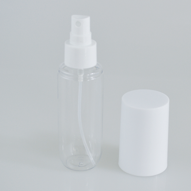 100ml PET Transparent Lotion Pump Bottle with PP Full Cover