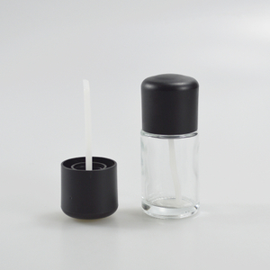 20mm Black Plastic Cap with Brush for Nail Polish Essential Oil Bottle