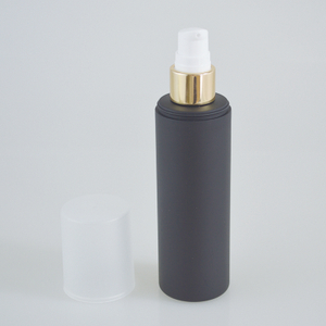 Luxury 120ml 4oz HDPE Matte Black Lotion Bottle with PP Full Cover