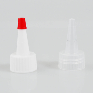 PP Plastic 20mm 24mm 28mm 32mm Natural & White Colored Plastic Ribbed Skirt Yorker Spout with Red Tip