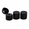 24/410 Black Frosted Disc Top Cap PP Cosmetic Bottle Cap For Lotion Shampoo Dispenser