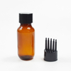 Custom 50ml Boston Round Bottles PET Plastic Refillable Container with Twist Comb Cap for Essential Oil or Hair Product Packaging