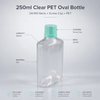 250ml Transparent PET Oval Plastic Bottle for Shampoo and Lotion