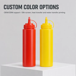 800ml Wide Mouth Plastic Squeeze Bottles with Caps for Ketchup BBQ Sauces Syrup Dressings Sauce Bottle