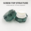 15g 30g 50g Green Acrylic Cosmetic Cream Jars with Plastic Caps