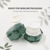15g 30g 50g Green Acrylic Cosmetic Cream Jars with Plastic Caps